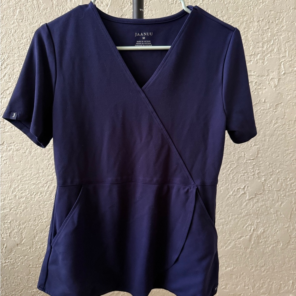 Jaanuu Ponte Knit Short Sleeve Scrub Top